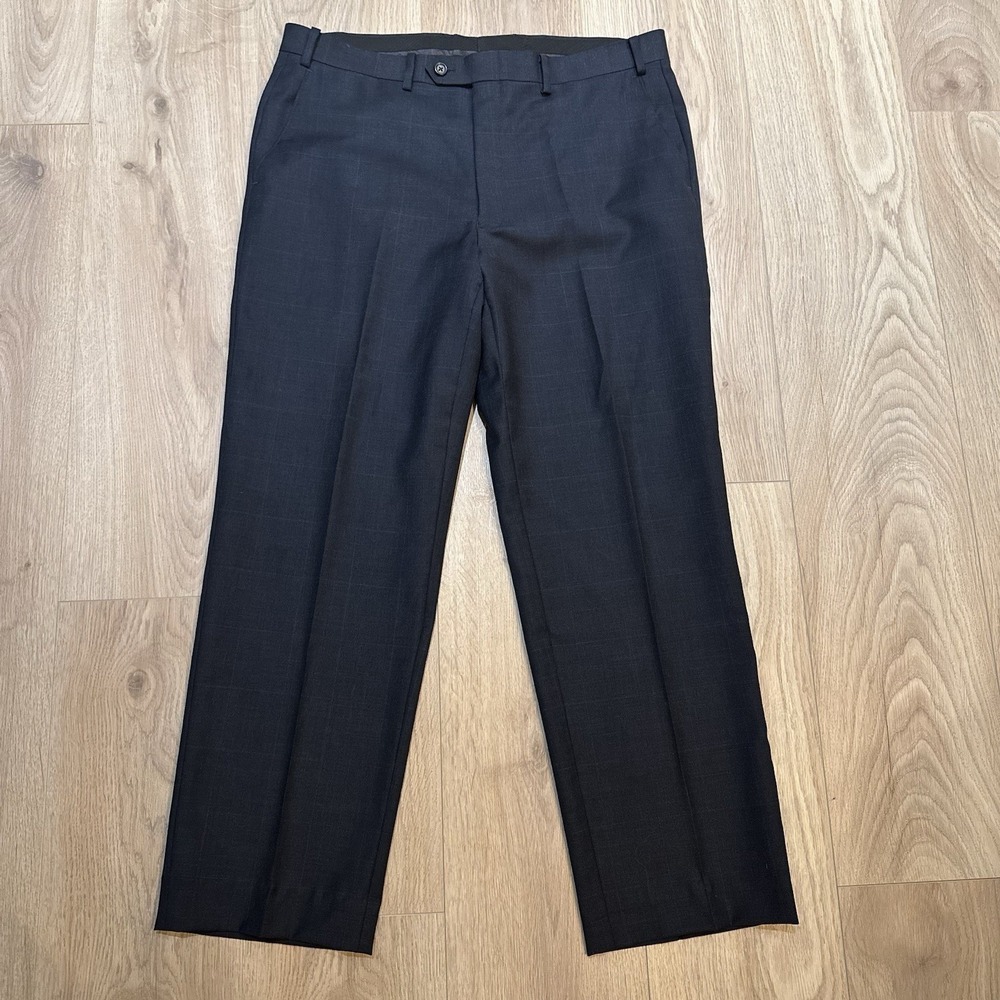 Lauren Ralph Lauren Dress Pants Men's 36x28.5 Blue Check Plaid 100% Wool Preppy